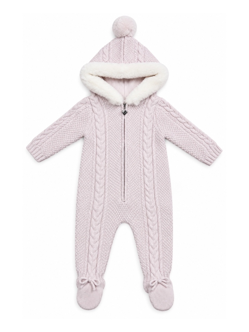 NWT Max Studio Baby Girls Pink Knitted Baby Bunting Size 3-6M NEW